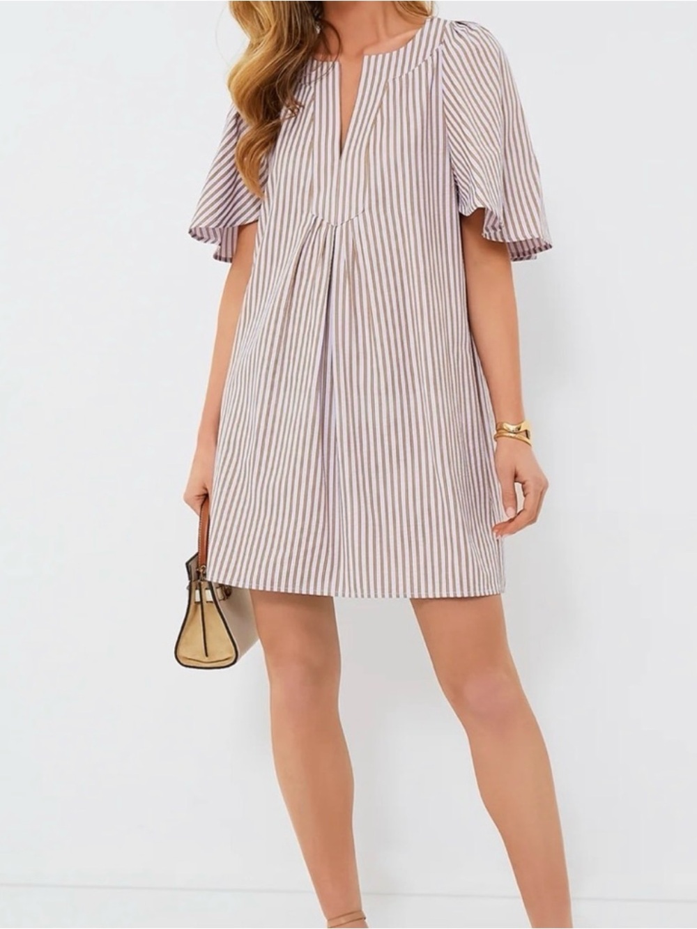 Pomander Place
Lilac Stripe Seersucker Finley Flutter Sleeve Dress